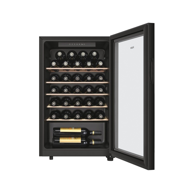 Refurbished Haier HWS33GG Freestanding 33 Bottle Single Zone Wine Cooler Black