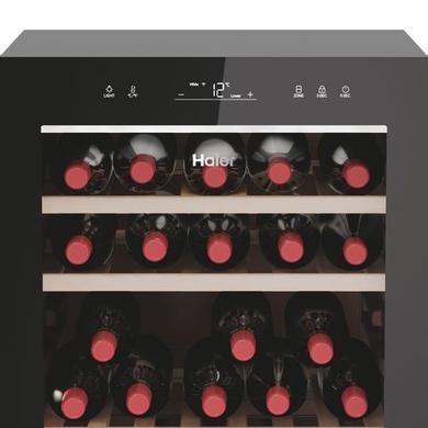Haier 77 Bottle Capacity Dual Zone Freestanding Wine Cooler - Black