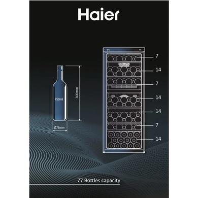 Haier 77 Bottle Capacity Dual Zone Freestanding Wine Cooler - Black