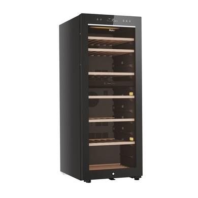 Haier 77 Bottle Capacity Dual Zone Freestanding Wine Cooler - Black
