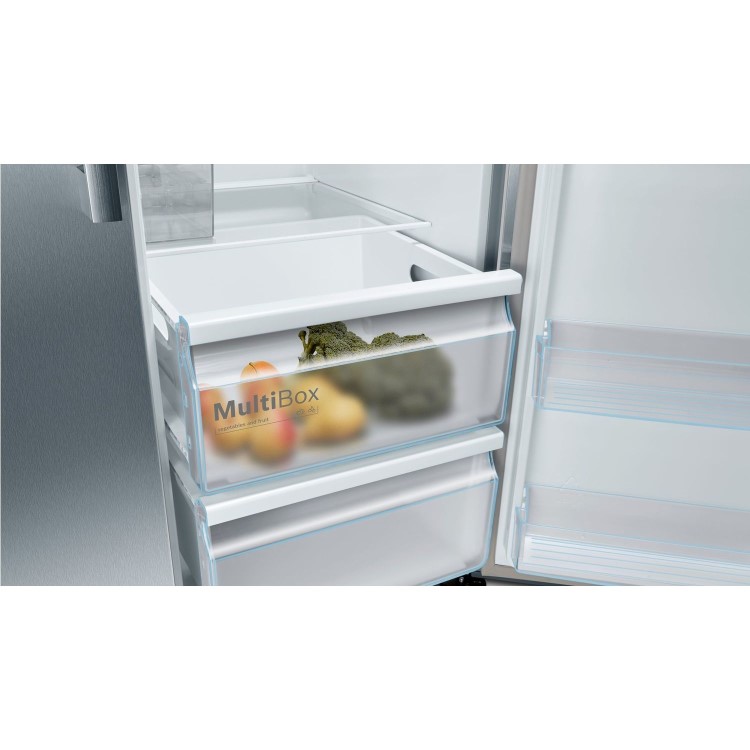 Refurbished Bosch KAI93VIFPG Freestanding 533 Litre 70/30 Frost Free American Fridge Freezer Stainless Steel