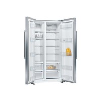 Refurbished Bosch Serie 4 KAN93VIFPG Freestanding 560 Litre 65/35 Frost Free American Fridge Freezer Stainless Steel