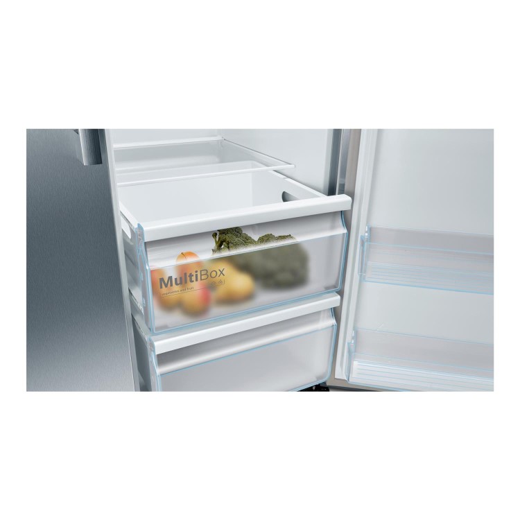 Refurbished Bosch Serie 4 KAN93VIFPG Freestanding 560 Litre 65/35 Frost Free American Fridge Freezer Stainless Steel