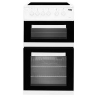 Beko 50cm Double Cavity Electric Cooker - White Beko 50cm Double Cavity Electric Cooker - White
