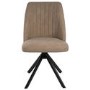 Rectangular Black Extendable Dining Table Set with 6 Beige Faux Leather Swivel Chairs - Seats 6 - Carson