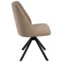 Rectangular Black Extendable Dining Table Set with 6 Beige Faux Leather Swivel Chairs - Seats 6 - Carson