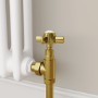 Refurbished Maesta Brushed Brass Traditional Manual Angled Radiator Valves (pair)