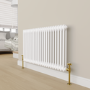 Refurbished Maesta Brushed Brass Traditional Manual Angled Radiator Valves (pair)