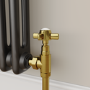 Refurbished Maesta Brushed Brass Traditional Manual Angled Radiator Valves (pair)