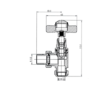 Refurbished Maesta Brushed Brass Traditional Manual Angled Radiator Valves (pair)