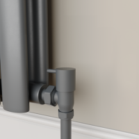Refurbished - Elego Anthracite Gray Modern Manual Angled Radiator Valves (pair)