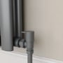 Refurbished - Elego Anthracite Gray Modern Manual Angled Radiator Valves (pair)