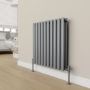 Refurbished - Elego Anthracite Gray Modern Manual Angled Radiator Valves (pair)