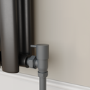 Refurbished - Elego Anthracite Gray Modern Manual Angled Radiator Valves (pair)