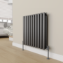 Refurbished - Elego Anthracite Gray Modern Manual Angled Radiator Valves (pair)