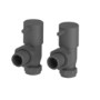 Refurbished - Elego Anthracite Gray Modern Manual Angled Radiator Valves (pair)