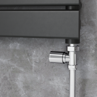 Refurbished - Elego Chrome Modern Manual Straight Radiator Valves (pair)