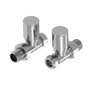Refurbished - Elego Chrome Modern Manual Straight Radiator Valves (pair)