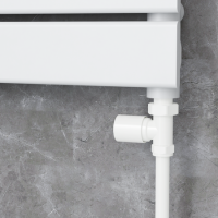 Refurbished Elego White Modern Manual Straight Radiator Valves (pair)