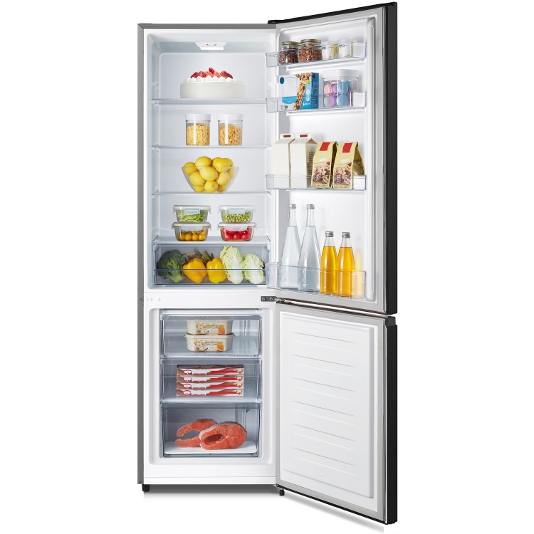 Refurbished Fridgemaster MC55265AFB Freestanding 269 Litre 70/30 Fridge Freezer Black