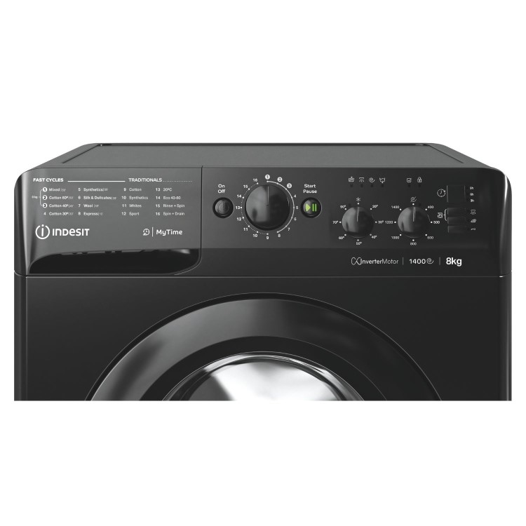Refurbished Indesit MyTime 8kg 1400rpm Washing Machine - Black