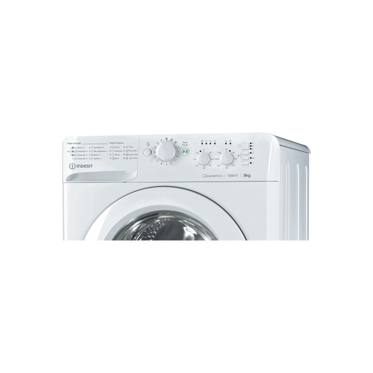 Indesit 9kg 1200rpm Freestanding Washing Machine With Quiet Inverter Motor - White