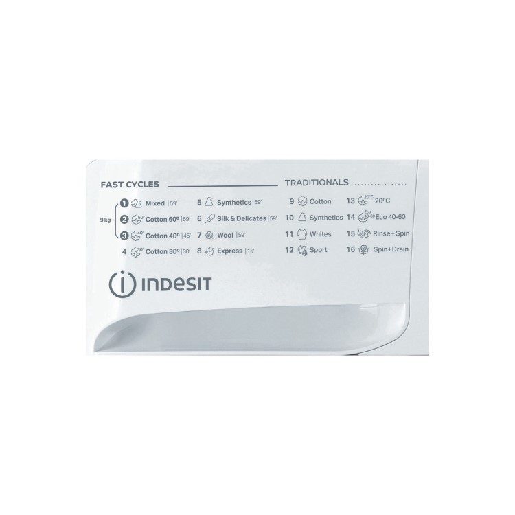 Indesit 9kg 1200rpm Freestanding Washing Machine With Quiet Inverter Motor - White