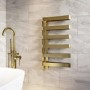 ALMOST PERFECT - Brass Designer Curved Towel Radiator 850 x 500mm - Ordos