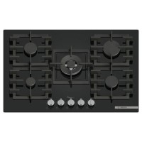 Refurbished Bosch Series 6 75cm 5 Burner Gas Hob - Black Glass
