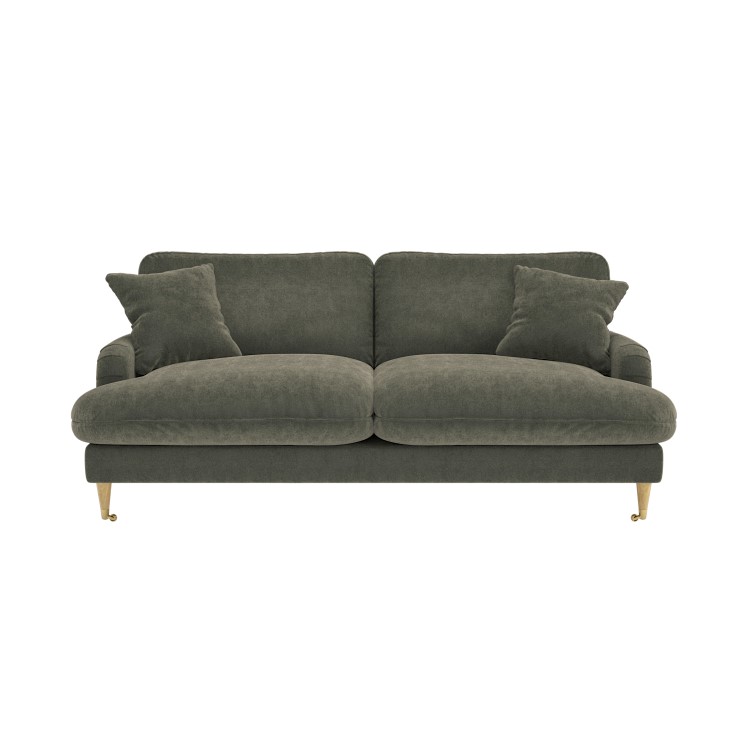 Green Fabric 3 Seater Feather Filled Sofa - Payton Premium