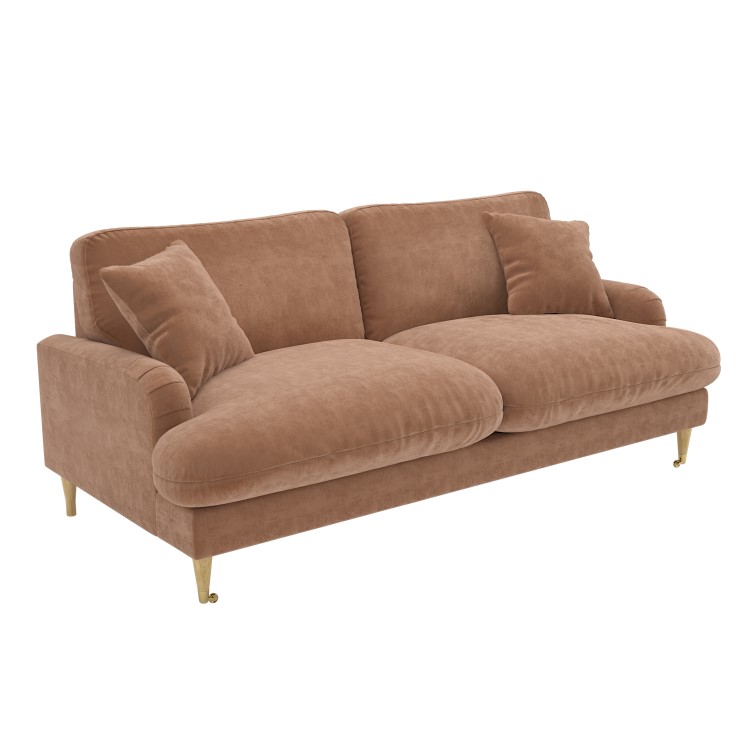 Rose Fabric 3 Seater Feather Filled Sofa - Payton Premium