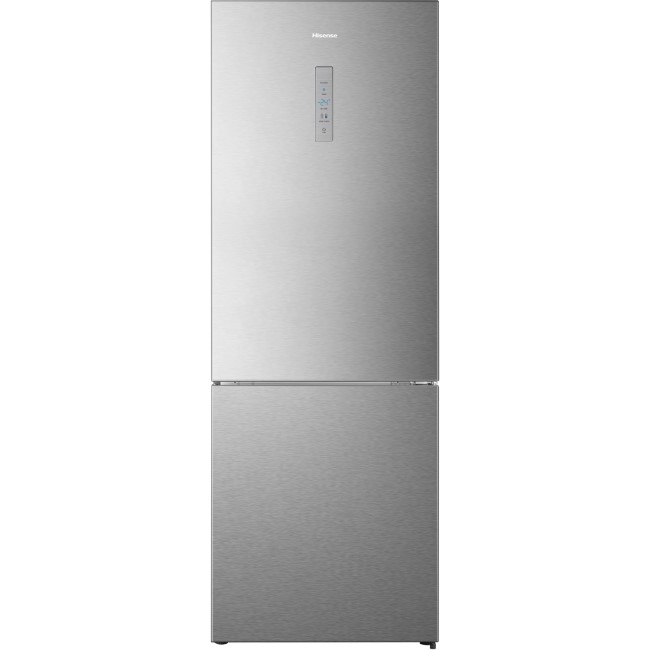 Refurbished Hisense RB645N4BIE Freestanding 495 Litre 60/40 Fridge Freezer Stainless Steel
