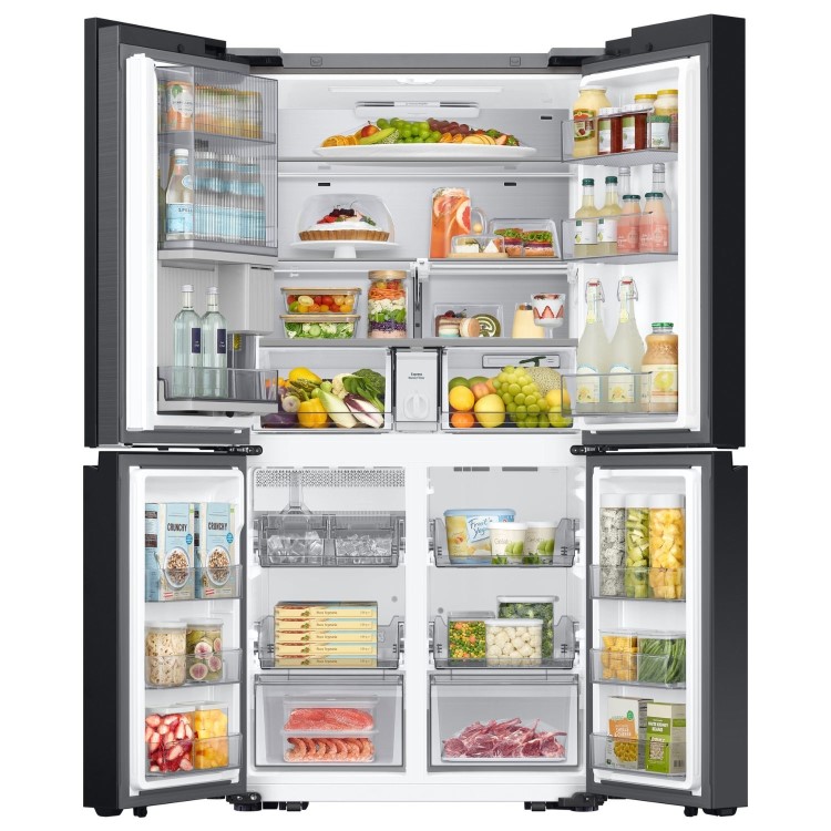 Refurbished Samsung Bespoke RF65DB970E22EU Freestanding 645 Litre Frost Free American Fridge Freezer Black