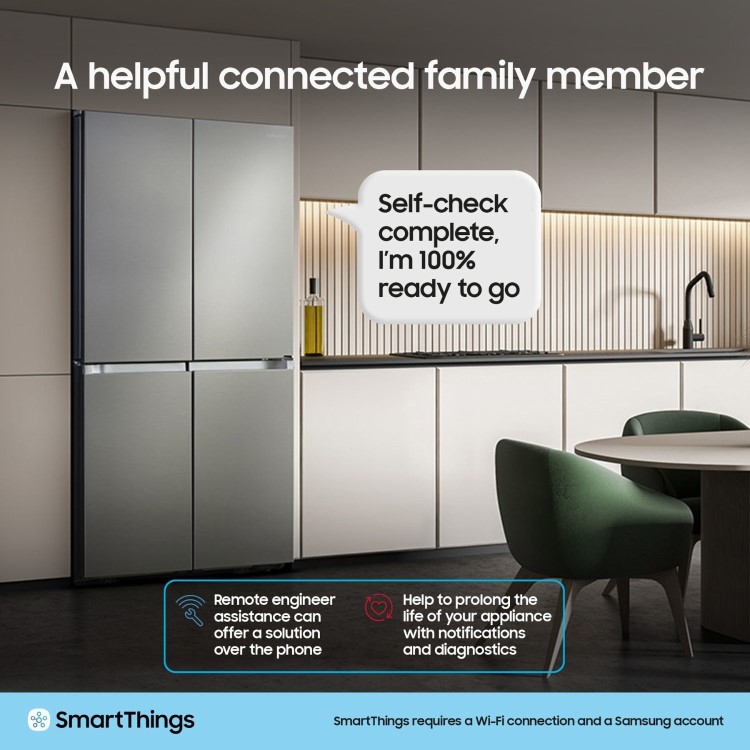 Refurbished Samsung Bespoke RF65DB970E22EU Freestanding 645 Litre Frost Free American Fridge Freezer Black