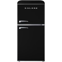 Refurbished Galanz Retro RFFK006B Freestanding 215 Litre Fridge Freezer Black 