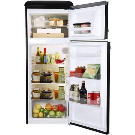 Refurbished Galanz Retro RFFK006B Freestanding 215 Litre Fridge Freezer Black 