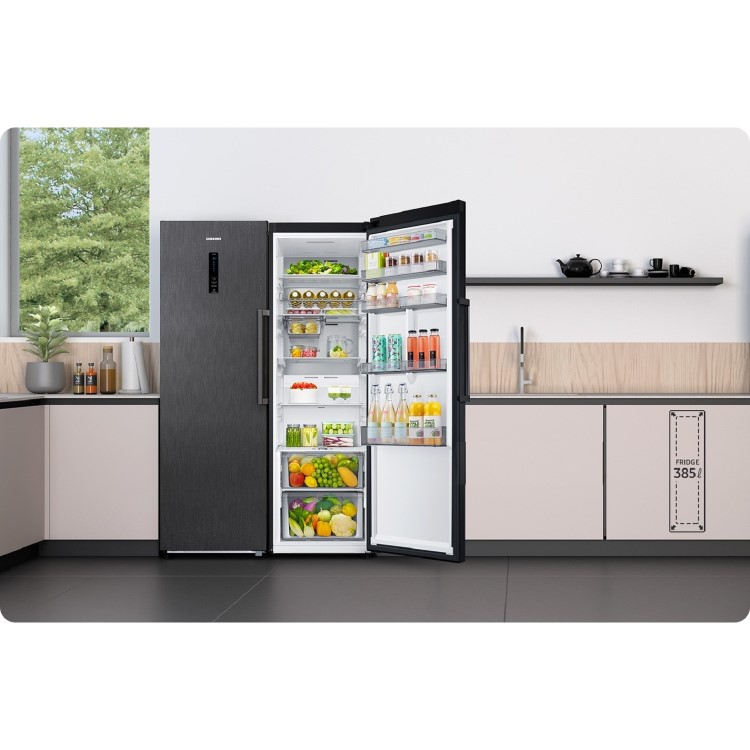 Refurbished Samsung RR39C7DJ5BN Freestanding 382 Litre Tall Larder Fridge Black