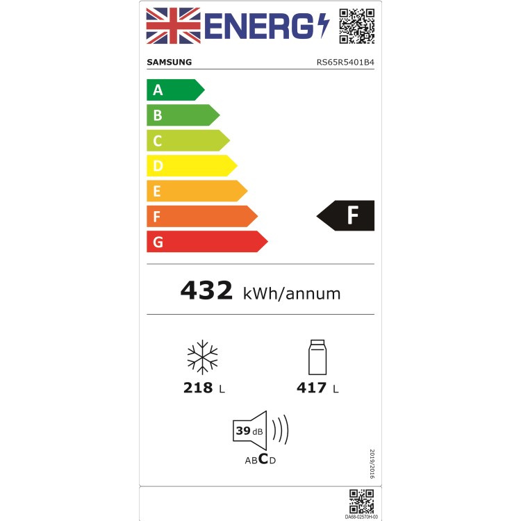 Refurbished Samsung RS65R5401B4 635 Litres RS5000 American Fridge Freezer Black