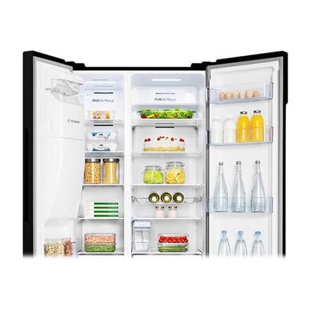 Refurbished Hisense RS694N4TB1 Freestanding 535 Litre 70/30 Frost Free American Fridge Freezer Black