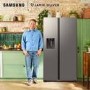 Refurbished Samsung Series 7 634 Litre Side-By-Side American Fridge Freezer - Silver