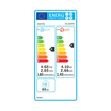 Refurbished electriQ SupremeCool 16000 BTU Quiet Smart Portable Air Conditioner with Heat Pump