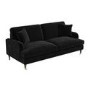 Black Velvet 3 Seater Sofa - Payton