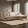 Beige Fabric Right Hand Facing 4 Seater Chaise Corner Sofa - Payton