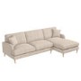 Beige Fabric Right Hand Facing 4 Seater Chaise Corner Sofa - Payton