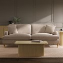 SOF157 Beige Woven Fabric 3 Seater Sofa - Payton