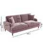 Pink Velvet 3 Seater Sofa - Payton
