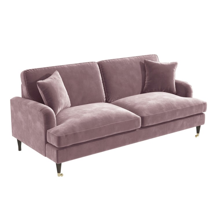 Pink Velvet 3 Seater Sofa - Payton