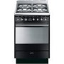 Refurbished Smeg Concert 60cm Dual Fuel Cooker - Gloss Black