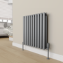 Refurbished - Elego Anthracite Gray Modern TRV Angled Thermostatic Radiator Valves With Lockshield