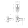 Refurbished - Elego Anthracite Gray Modern TRV Angled Thermostatic Radiator Valves With Lockshield